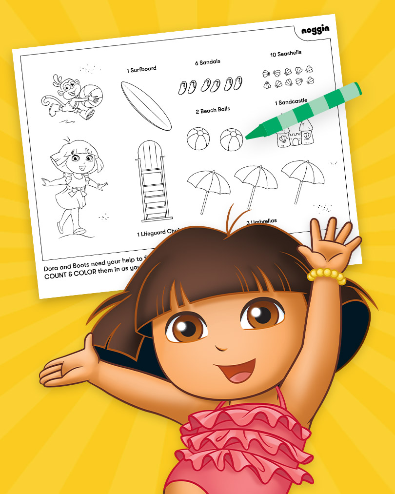 Dora Beach Activity Sheets Thumbnail